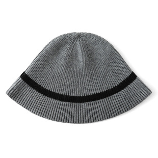 新款秋冬羊绒渔夫帽女士韩版时尚针织简约显脸小复古条纹保暖盆帽