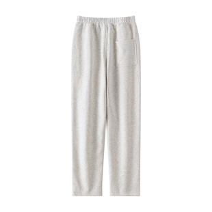 2025年春秋季白花灰重磅加绒直筒垂感卫裤宽松休闲抽绳运动裤男女