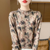 女洋气外穿上衣宽松休闲衫 2024冬季 半高领气质德绒打底衫 时尚 新款