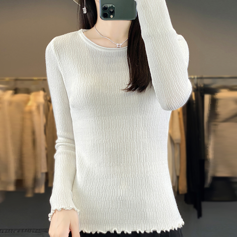 打底衫女2025秋冬新款设计感小众洋气毛衣圆领羊毛针织衫内搭上衣