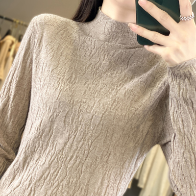 半高领打底衫女秋内搭薄毛衣春新款高级感上衣修身洋派百搭针织衫