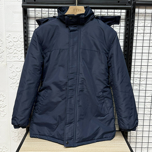 童装中大童棉衣男童中长款冬季棉服帽子可拆卸儿童加厚防风大衣