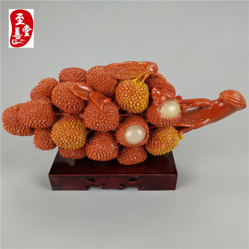 仿古寿山石雕荔枝摆件一夜成名风水摆件石英岩观赏奇石镇宅招财