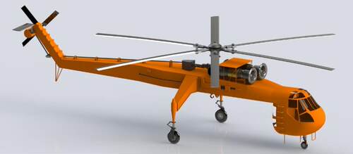 F 西科斯基公司S64吊钩直升机三维建模3D模型 资料发邮箱