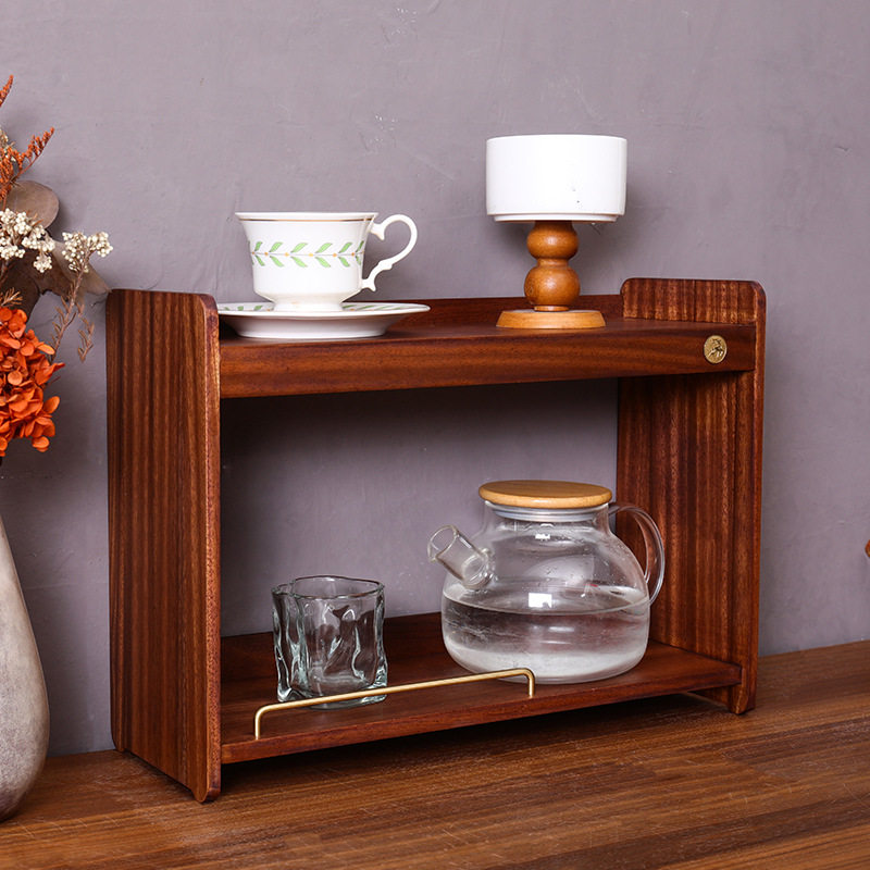 实木二层桌面收纳架高级感杯架马克杯水杯茶杯双层多功能餐边柜,商业/办公家具,置物架/陈列架/储物架/展示架,淘宝优惠券,粉丝福利购,淘宝优惠卷