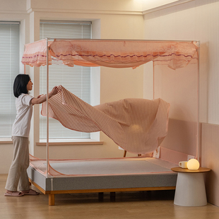 2025新款 家用水洗棉全棉蚊帐婴儿高级卧室儿童防摔拉链床单一体式