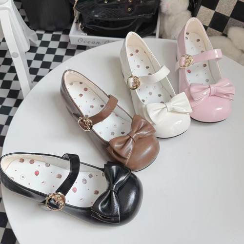 月兔宝宝小元宝镰仓高校古典复古圆头lo鞋c系玛丽珍鞋抱抱熊单鞋1