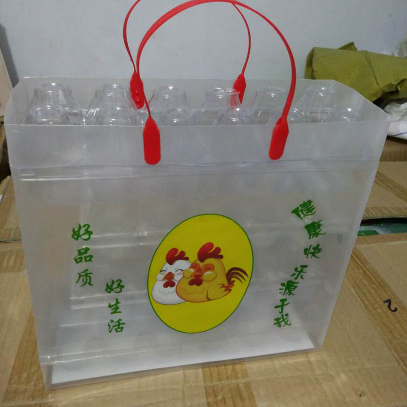 PP磨砂袋48枚40枚柴/土鸡蛋塑料包装盒手提鸡蛋蛋托礼盒透明礼盒