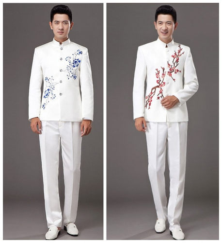 中山装男诗歌朗诵大合唱民乐演奏