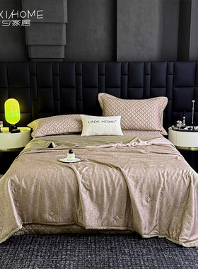 温妮莎 60天丝印花床盖三件套 夏被双面100%莱赛尔四件套