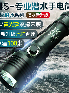 金三赢Q4S专业潜水手电筒户外防水LED强光充电水下照明T6超亮赶海