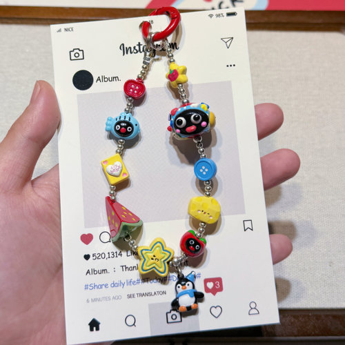 原创手作Hello Kitty企鹅Pingu手机链挂件女包挂件ccd相机链挂件