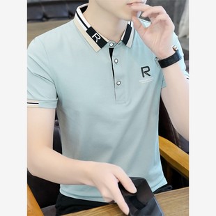 polo衫 2024新款 男士 欧版 保罗半袖 男潮流翻领t恤夏季 冰丝短袖 薄款