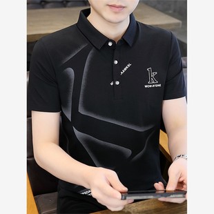 纯棉t恤休闲潮牌POLO衫 翻领男士 短袖 带领子 男装 2025新款 欧版 夏季