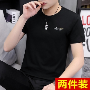 香港专柜高端莫代尔棉短袖 t恤男士 白色冰丝凉感纯色打底衫 体恤衫