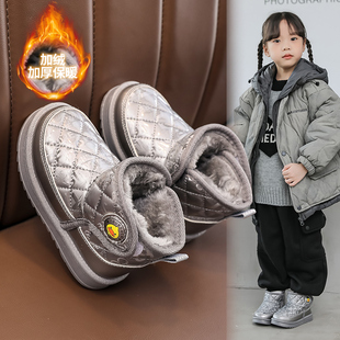 女童雪地靴2026冬季新款男童鞋子加绒短靴棉鞋儿童靴子宝宝春秋款