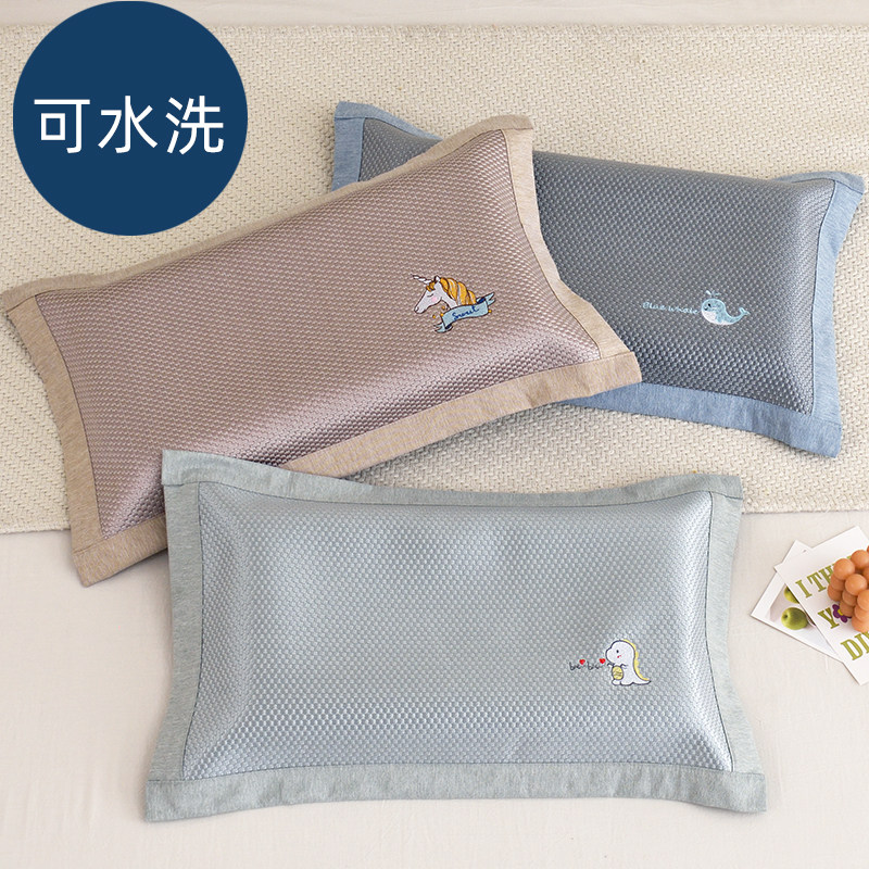 夏季凉席枕套大人6040藤席荞麦枕套一对装5535儿童3050可水洗枕套