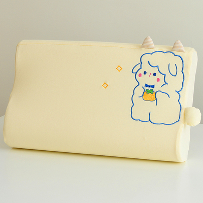 全棉卡通刺绣乳胶枕套四季可用