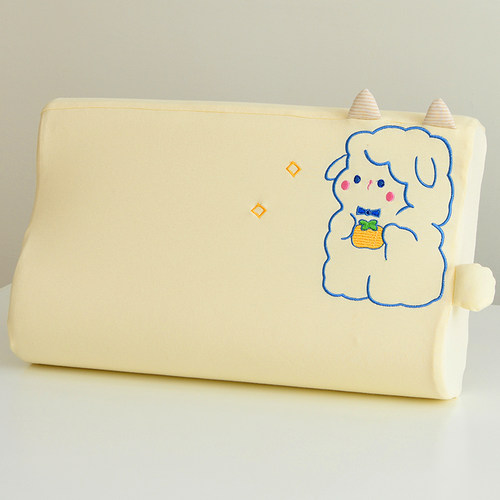 全棉卡通刺绣乳胶枕套四季可用