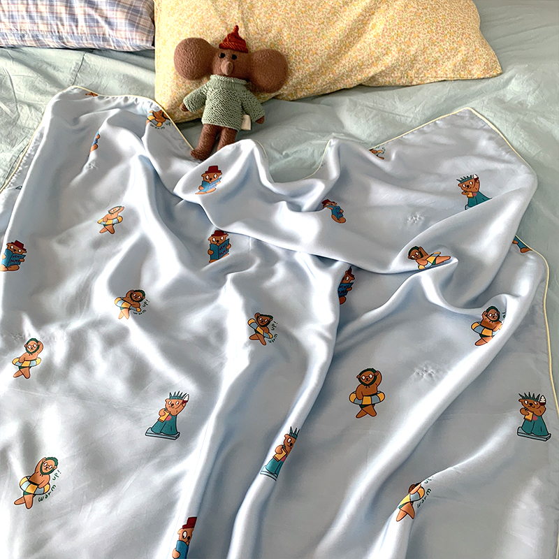 宝宝凉感盖巾夏季薄款小被子卡通盖毯儿童幼儿园午睡轻薄透气天丝 婴童用品 毯子 原图主图