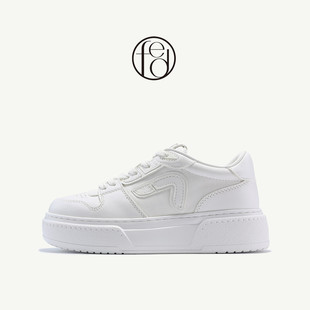 小白鞋 fed头层牛皮秋季 德训鞋 真皮板鞋 女 超轻松糕厚底运动休闲鞋