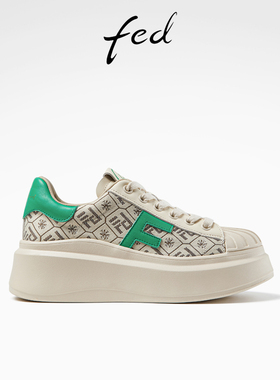 fed松糕厚底鞋春季女鞋透气运动休闲鞋增高板鞋R0603-ZCA291