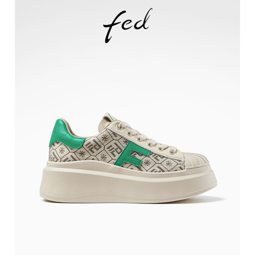 fed松糕厚底鞋春季女鞋透气运动休闲鞋增高板鞋R0603-ZCA291