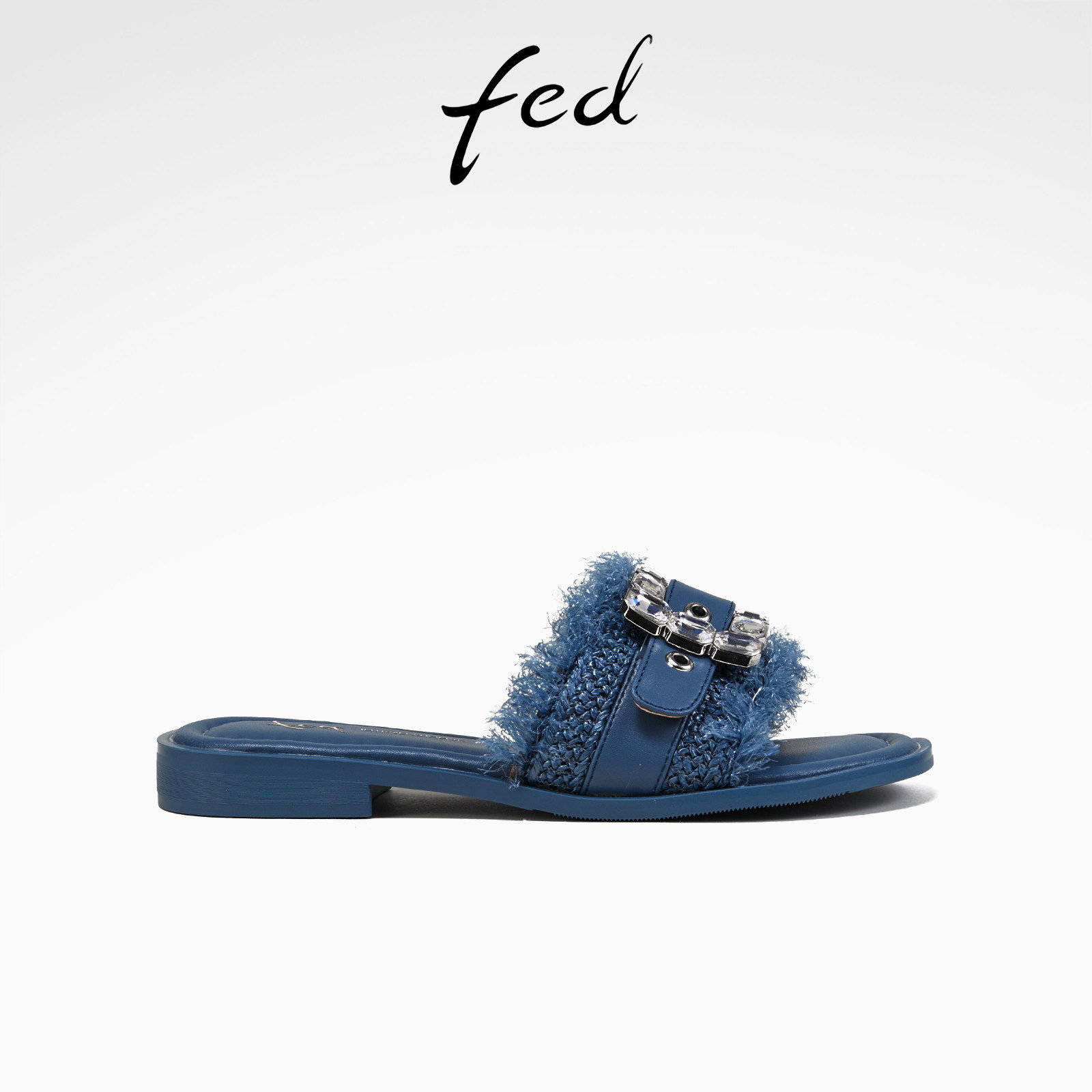 fed时尚凉拖鞋女夏季新款女鞋平底一字拖海边拖鞋女款S0410-YA116