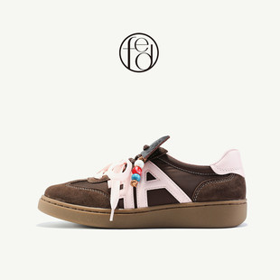 秋季 德训鞋 真皮复古运动休闲鞋 板鞋 女 女袋鼠鞋 fed女鞋
