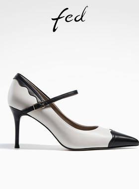 fed尖头高跟鞋秋季新款女鞋优雅法式玛丽珍单鞋女款R0821-YAB583