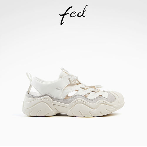 fed运动凉鞋夏季新款女鞋户外登山鞋白色大头鞋女款D0709-ZCA608