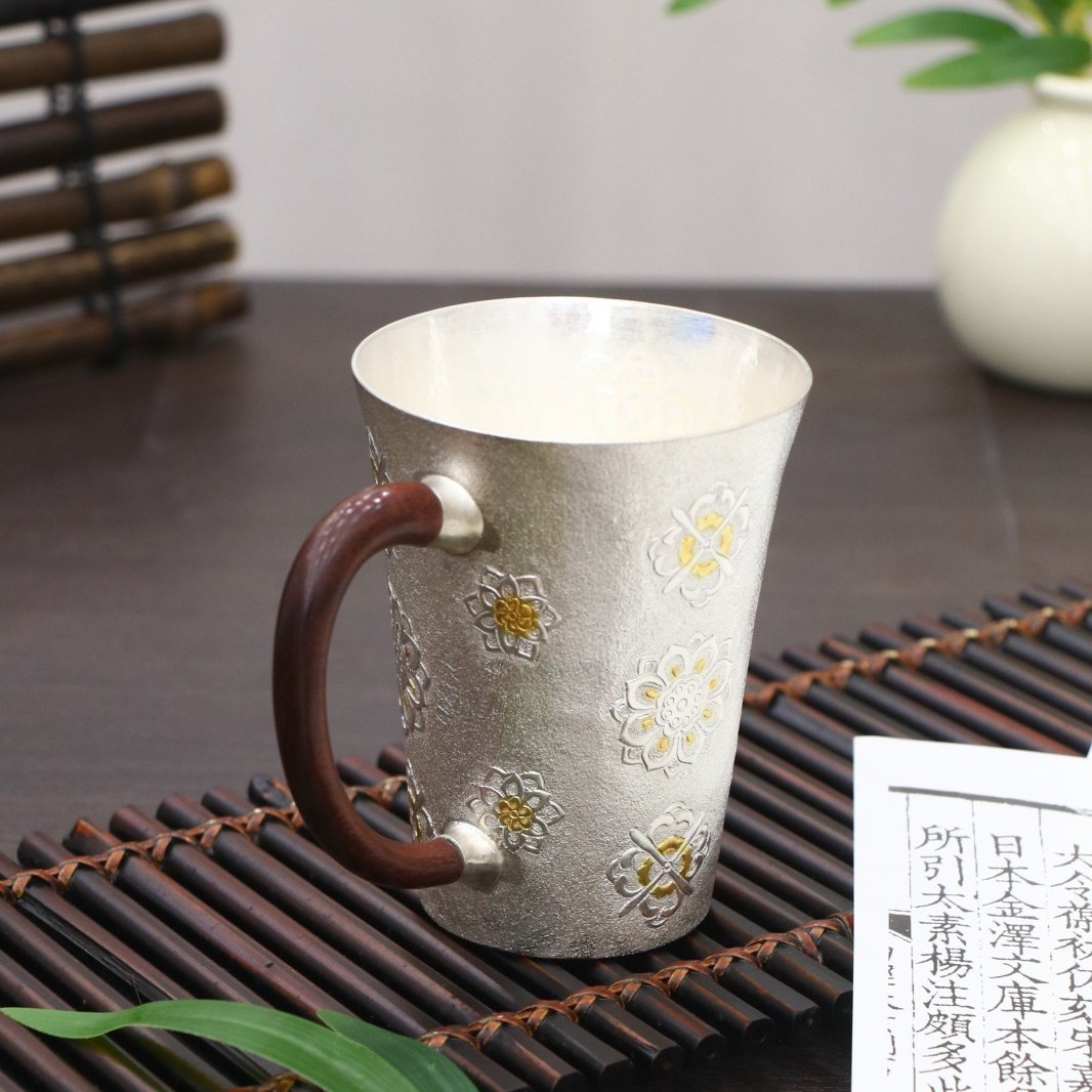 正品主人办公银杯纯银茶杯子9999手工银水杯大容量中式家用喝茶杯