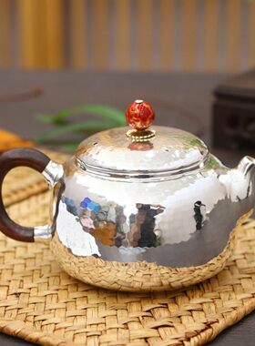银壶999纯银烧水煮茶单壶功夫茶具一张打足银泡茶壶