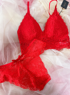 衣恋EBLIN本命年红X88新婚无钢圈舒适法式蕾丝女士文胸ECBR835N81