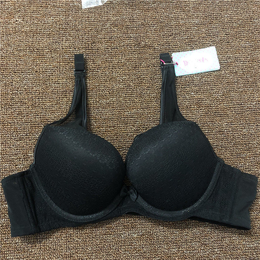 衣恋旗下body pops一折清黑纱网面肩带简约少女文胸BR823B41聚拢