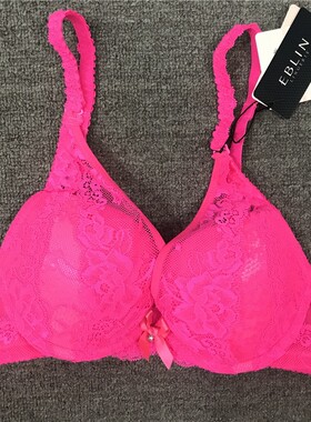 原398清仓！衣恋旗下EBLIN 粉红C08 蕾丝性感网纱文胸 ECBR635S21