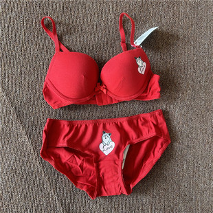 少女文胸套装 红色青春靓丽舒适时尚 BCBR811S11 pobs 衣恋旗下body