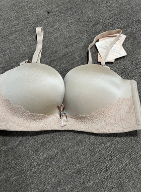 衣恋旗下EBLIN米色S48舒适一片式聚拢光面夏季女士文胸ECBR662181