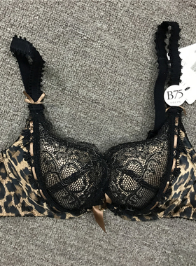 衣恋旗下EBLIN 棕色025美艳U型豹纹性感女士文胸ECBR762A12