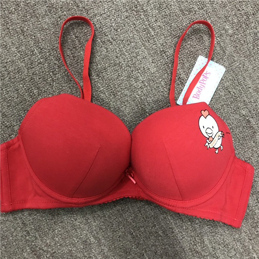 红色舒适文胸bodypops有钢圈