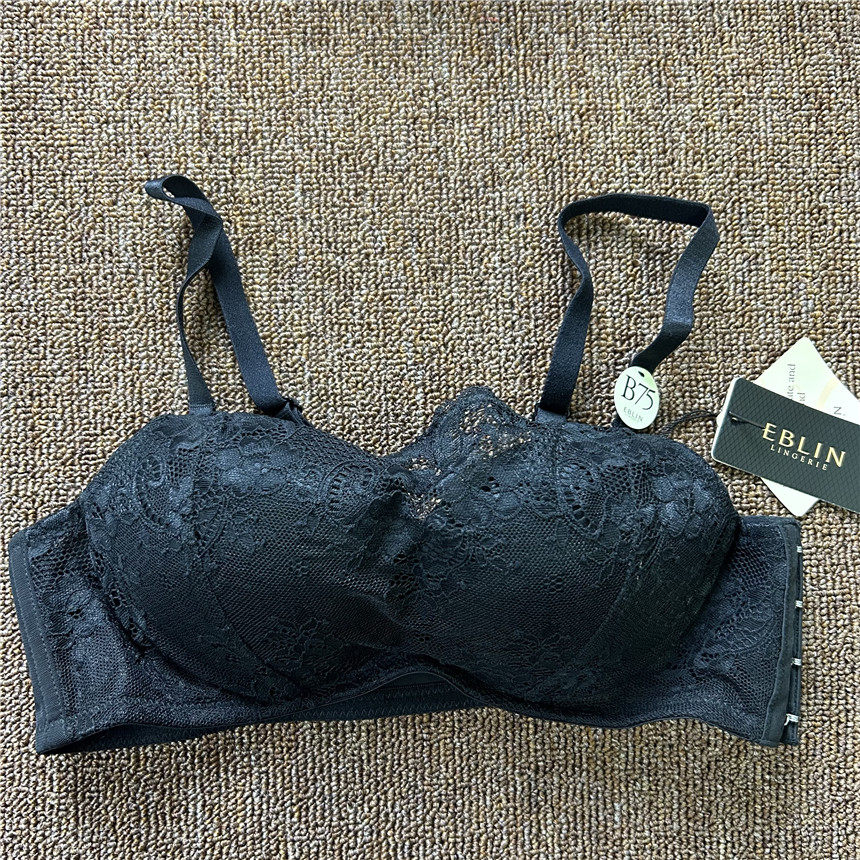 衣恋旗下eblin 两色抹胸式侧扣蕾丝聚拢性感女士文胸ecbr863141