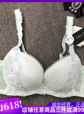 衣恋旗下EBLIN 绿色CC13网纱聚拢仙美女士文胸ECBR723I11
