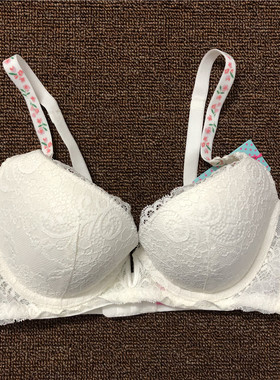 衣恋旗下body pops 甜美蕾丝碎花肩带纯色淑女内衣BR837A41