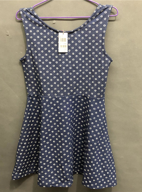 衣恋旗下body pops 象牙白T14可爱碎花春夏无袖连衣裙BCYO523A31