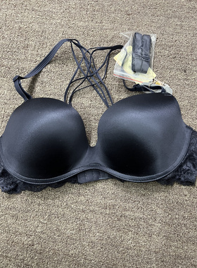 衣恋EBLIN深灰色P8有钢圈光面聚拢美背精致女士文胸ECBR935N11