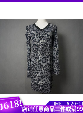 春秋清库价 EBLIN正品保暖豹纹性感长款舒适家居服ECLO319013