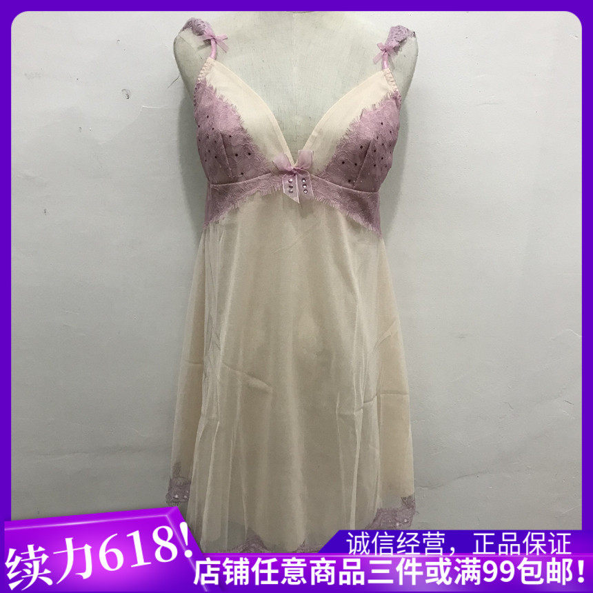 衣恋旗下EBLIN 精美高端A17性感吊带女士睡裙FL622S11