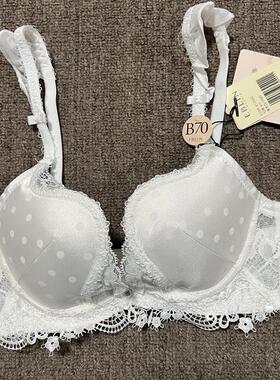 衣恋EBLIN象牙白S58波点纯色淑女有钢圈U杯女士文胸ECBR812042