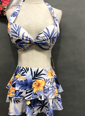 衣恋旗下EBLIN花色CC15/S23性感分体女士泳衣ECAR724011