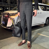 时尚免烫西裤男士韩版修身小脚裤商务休闲西裤长裤咖啡色K30-P75，男装西裤，电商C308